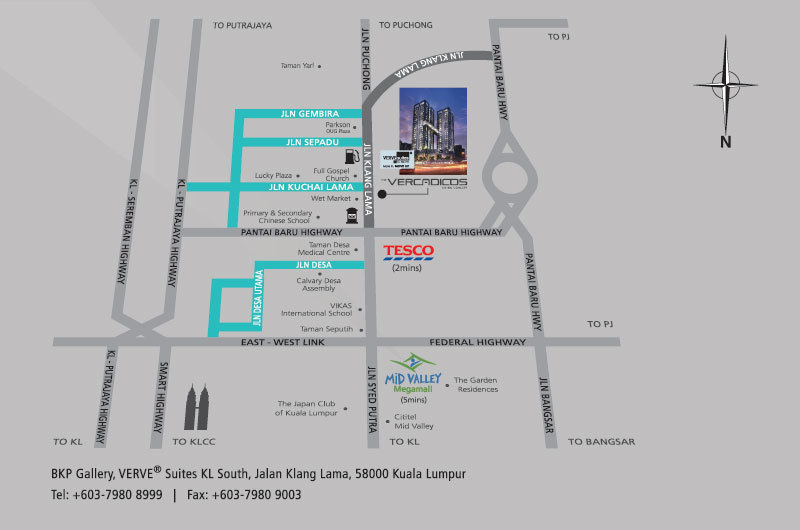 Map ofDesigner condominium Verve Suites KL South,  Kuala Lumpur, Wilayah Persekutuan Kuala Lumpur