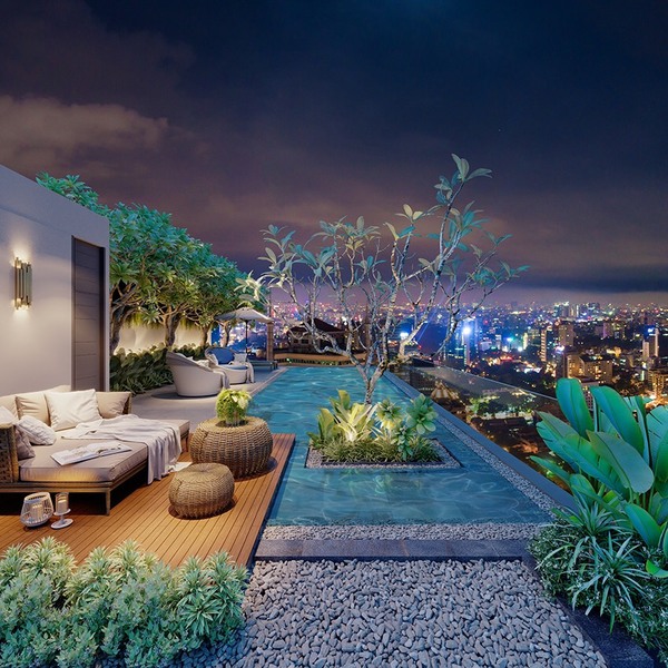 PENTHOUSE SERENITY SKY VILLA, 4 BEDROOMS, BARE SHELL, SUPER NICE VIEW