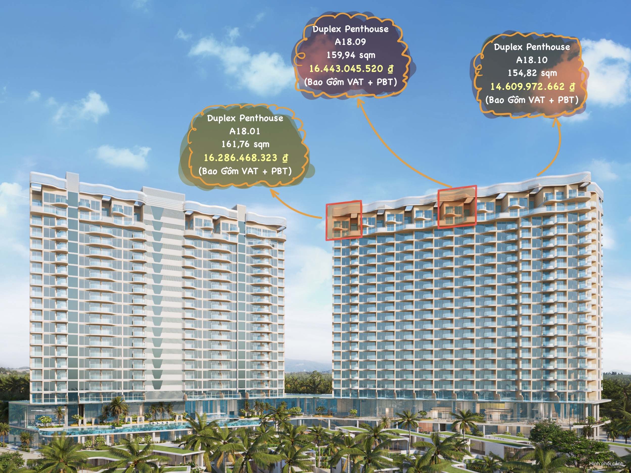 DUPLEX PENTHOUSE - IXORA HỒ TRÀM BY FUSION, 160SQM, SEA VIEW, PRIVATE POOL, LIMITED EDITION image