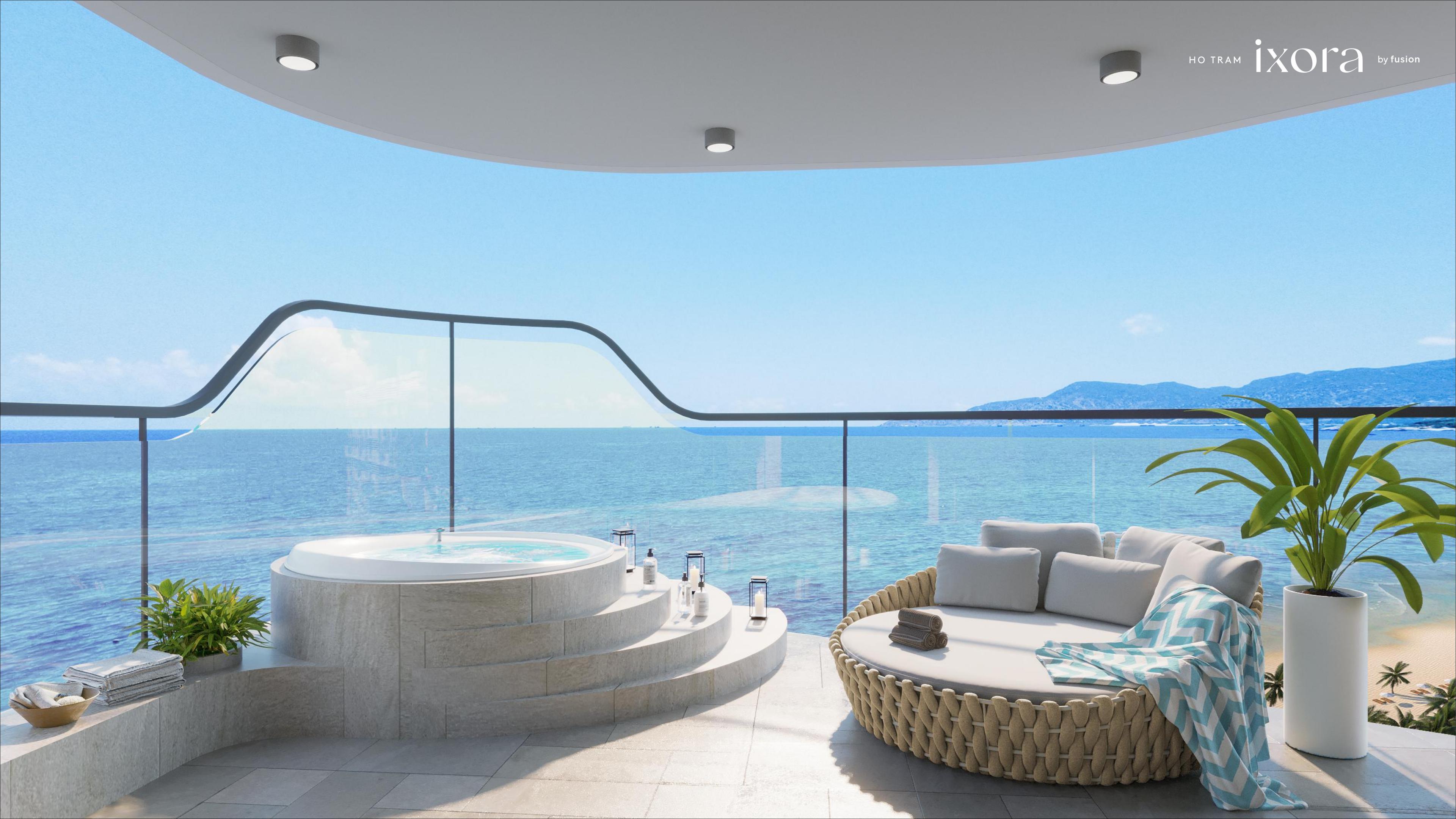 CORNER 2 BEDROOMS - IXORA HỒ TRÀM BY FUSION, SEA VIEW, FULLY HIGH-END FURNISHED image