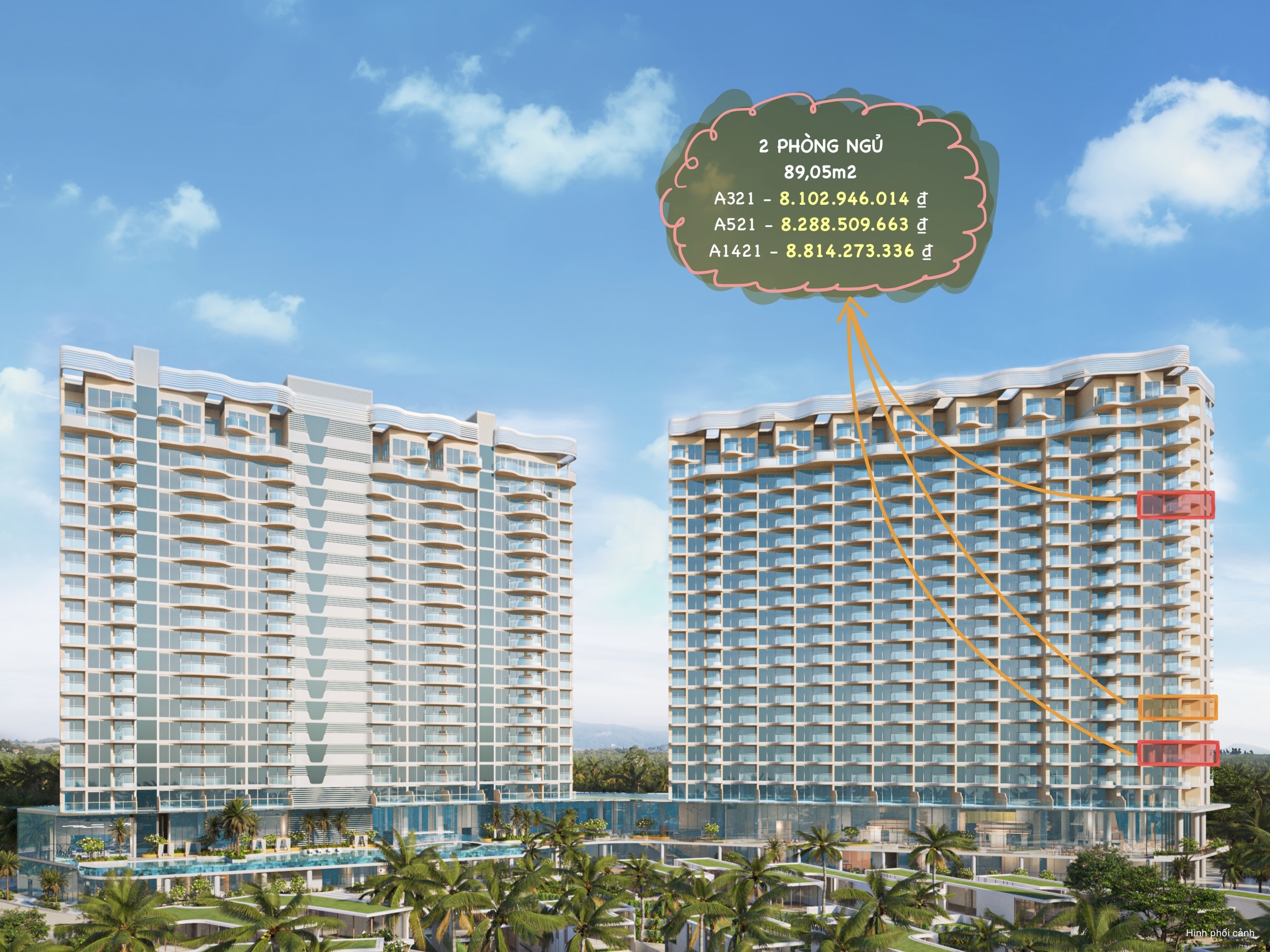 CORNER 2 BEDROOMS - IXORA HỒ TRÀM BY FUSION, SEA VIEW, FULLY HIGH-END FURNISHED image