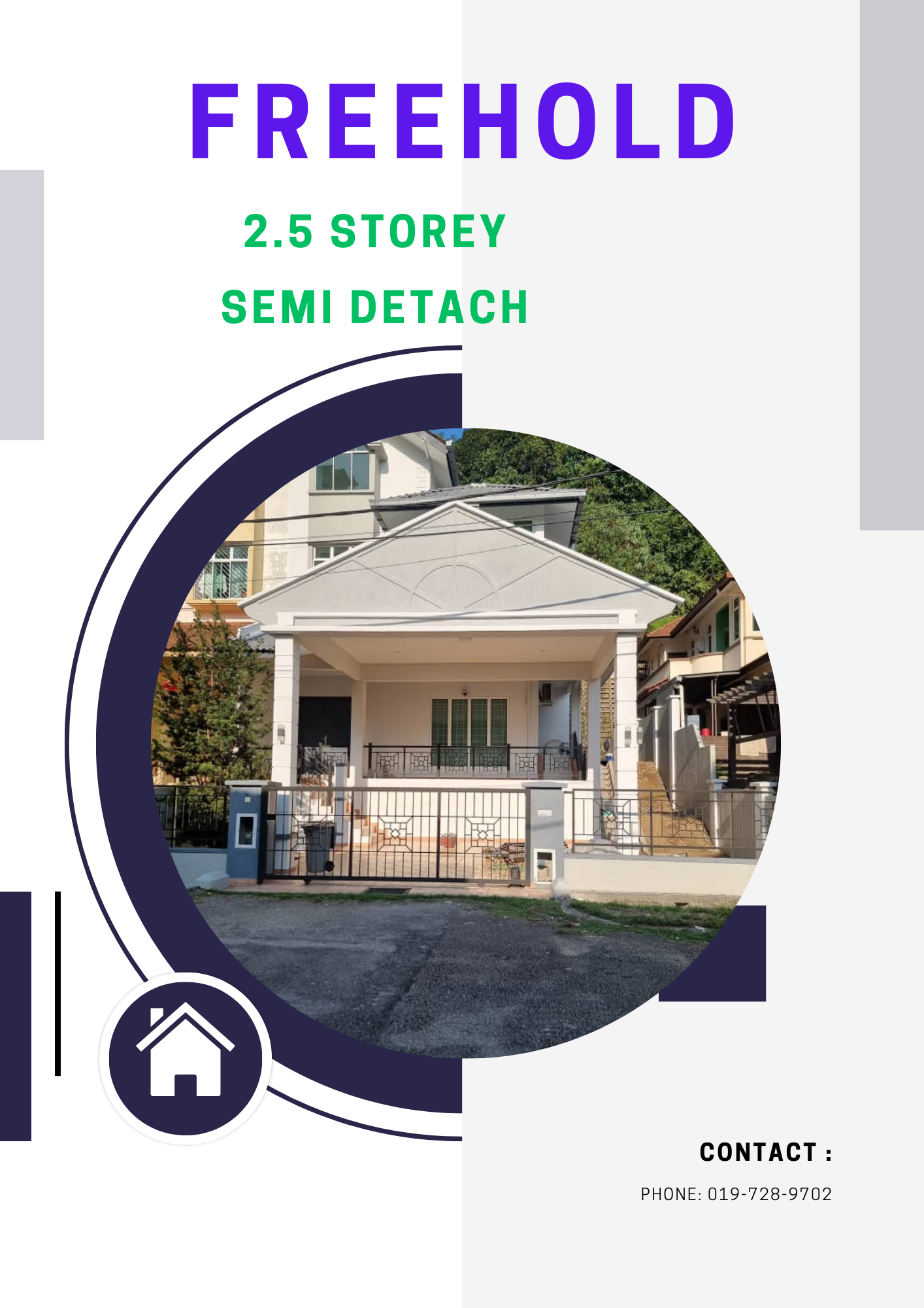 BIG LAND FULLY FURNISHED 2.5 Storey Semi D House at Taman Dahlia Melaka for Rent image