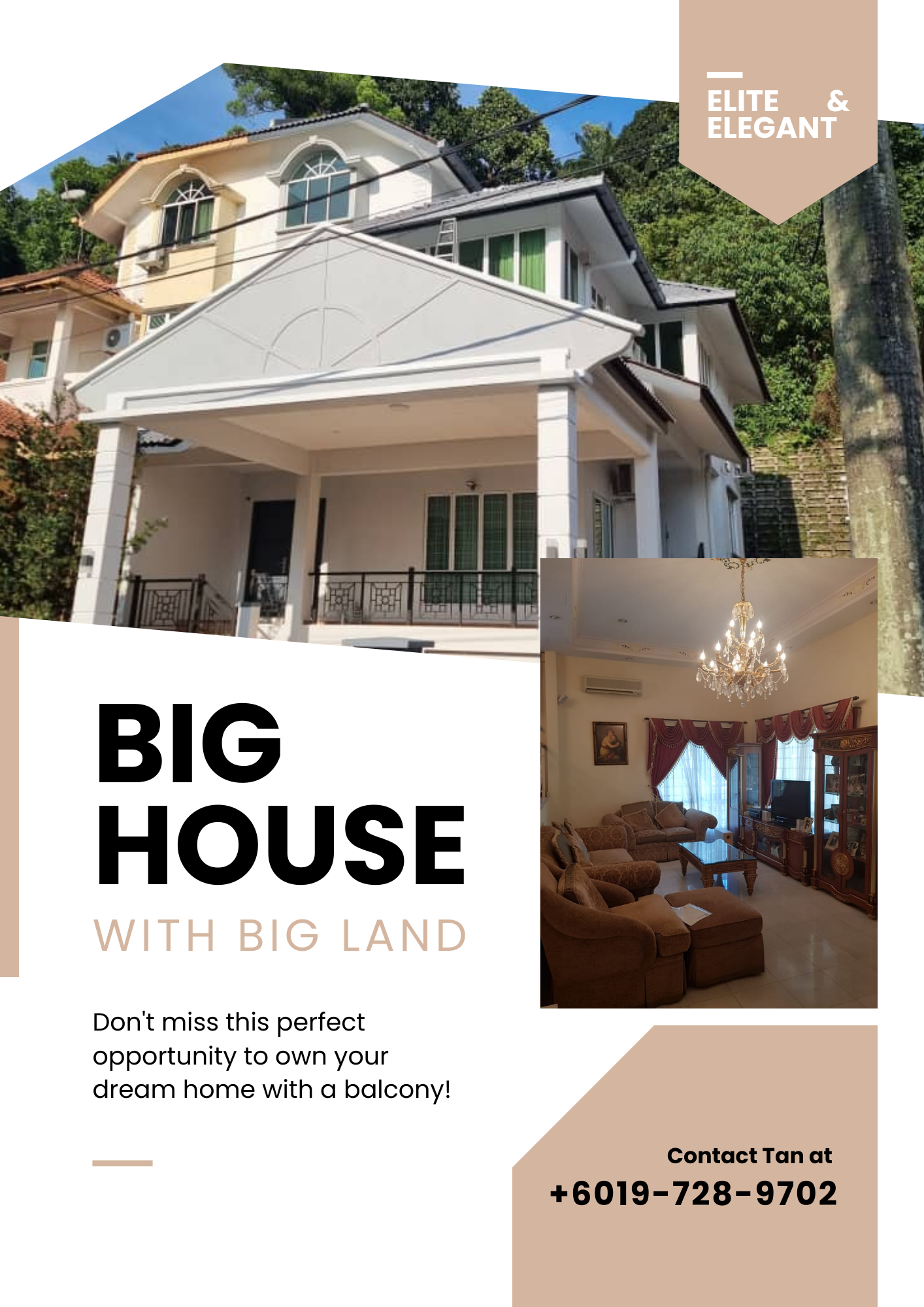 BIG LAND FULLY FURNISHED 2.5 Storey Semi D House at Taman Dahlia Melaka for Rent image