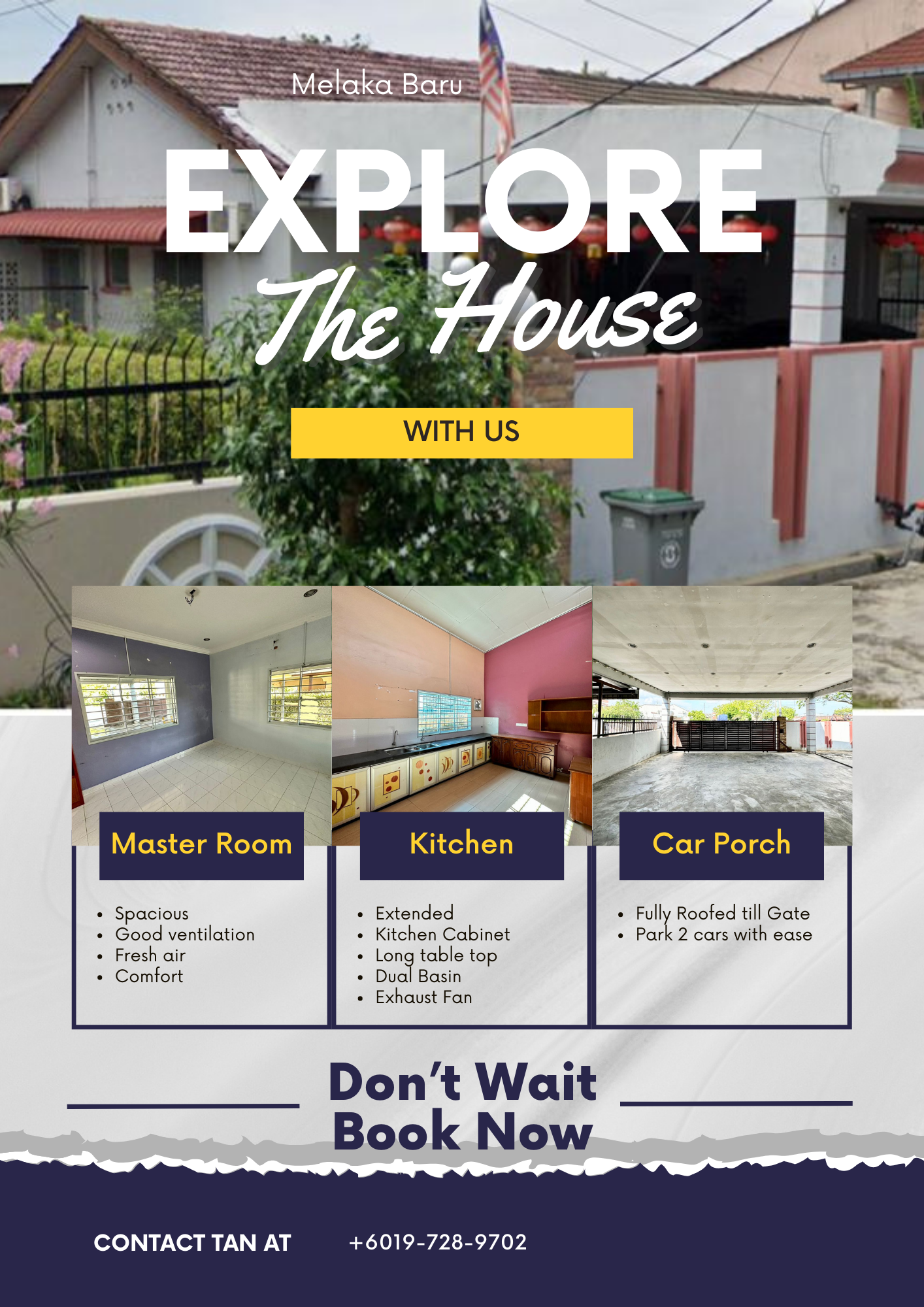 Renovated Single Storey Semi Detached House at Sin Hoe Garden for rent image