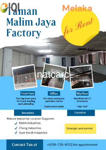 BIG FULLY HIGH ROOFED Factory Taman Industri Malim Jaya for Rent photo