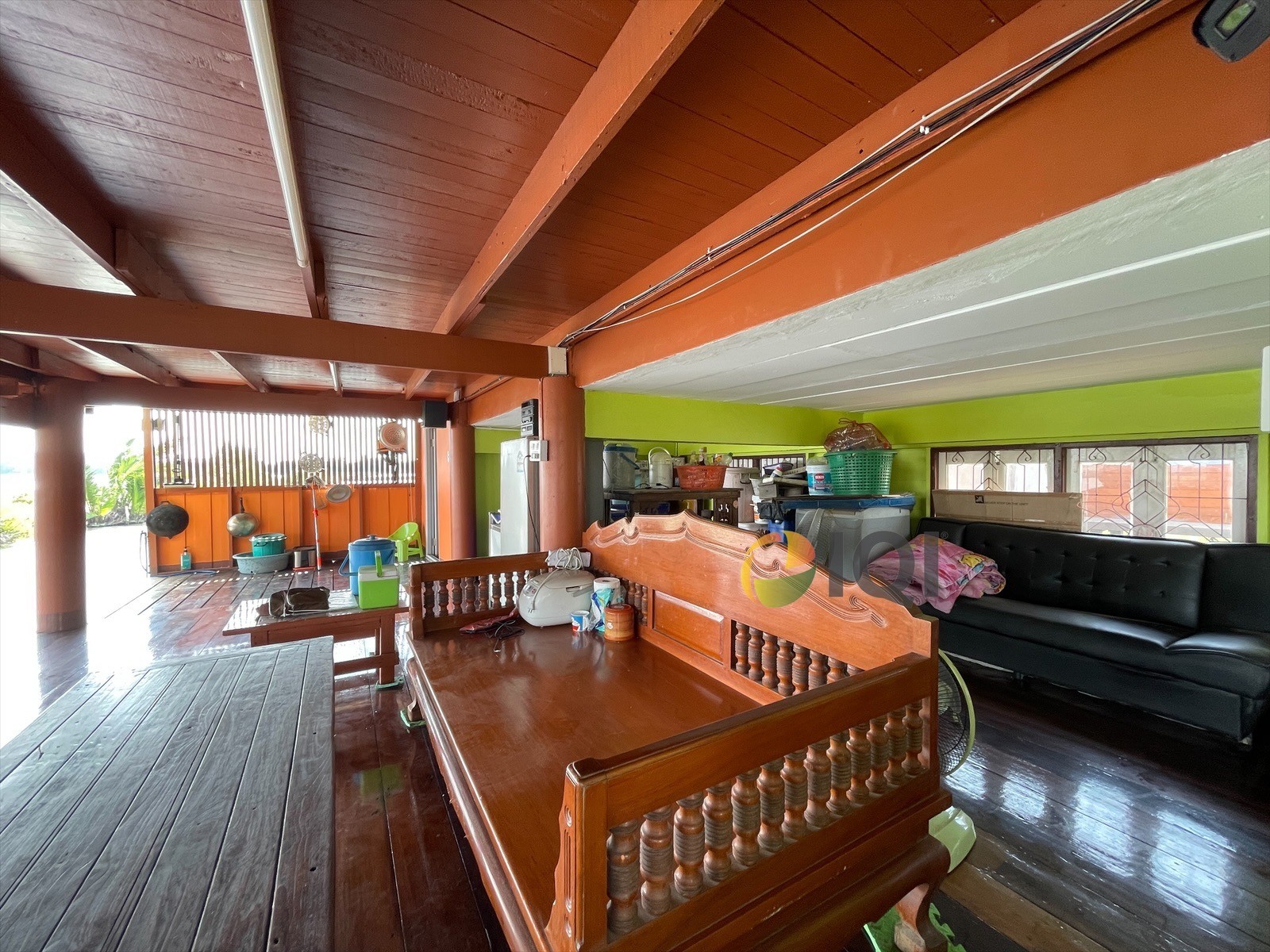 Land for sale with building It is a vacation home with a sea bass pond around the house.  For sale 7,000,000 baht Phra Samut Chedi District Samut Prakan Province image