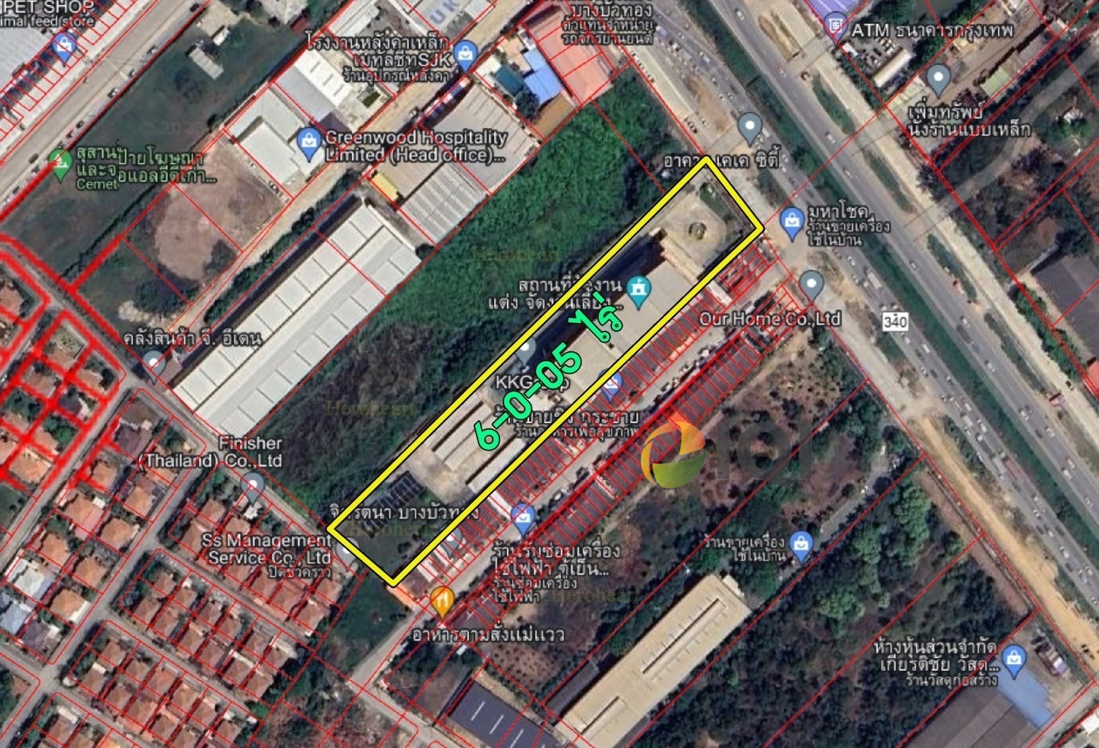 Empty land for sale with buildings 6-0-5 rai, Bang Bua Thong, Nonthaburi image