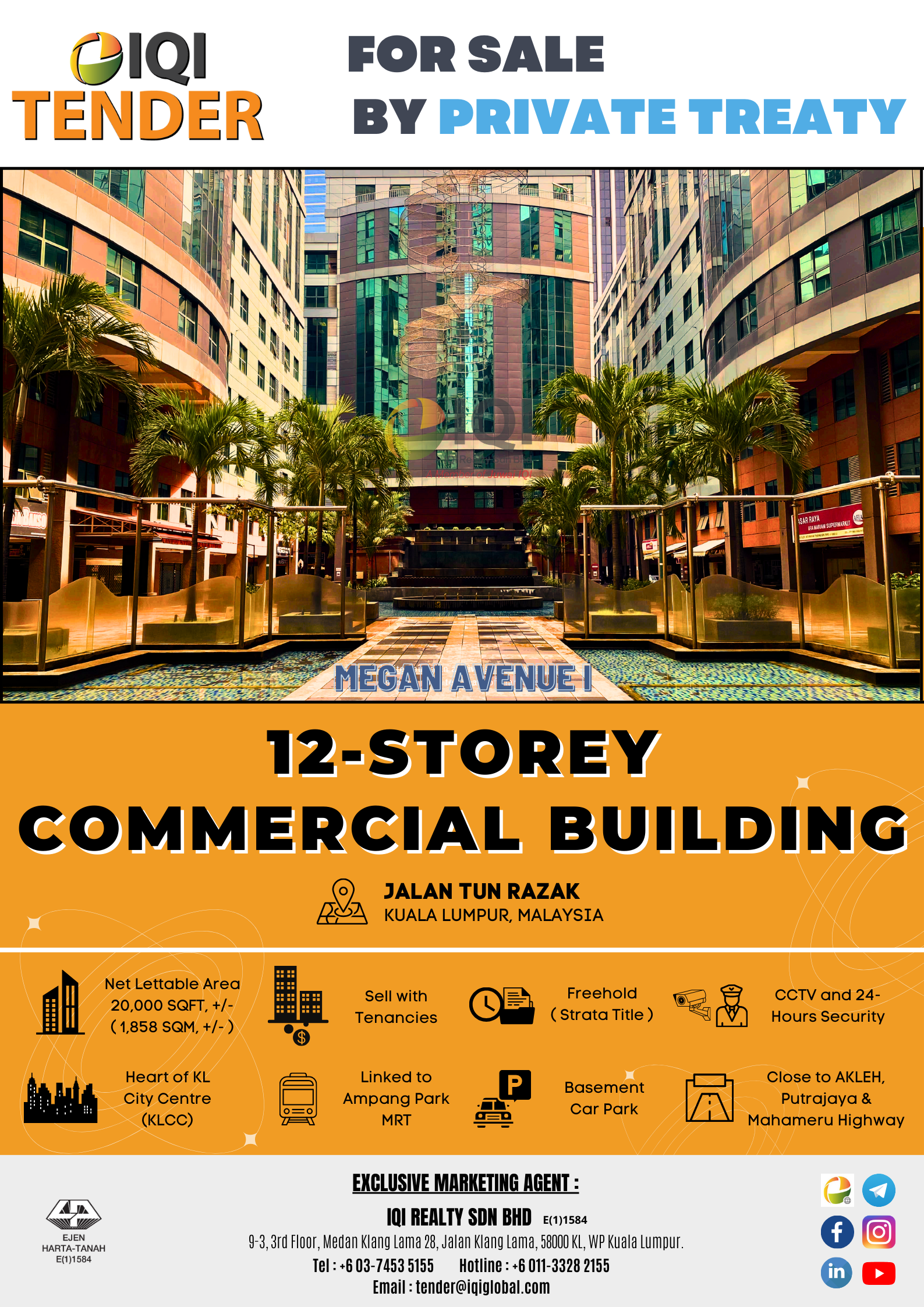 12-Storey (En-Bloc) Commercial Building @ Megan Avenue 1 KLCC FOR SALE BY PRIVATE TREATY image