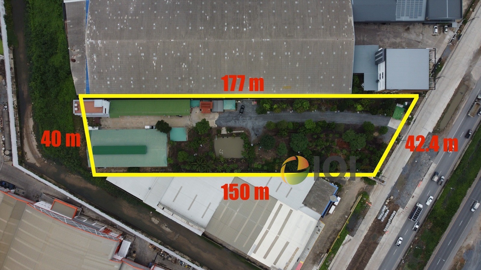 Land for sale 4-0-10 rai with office building and 3-storey house, Bang Bua Thong - Suphan Buri Road image