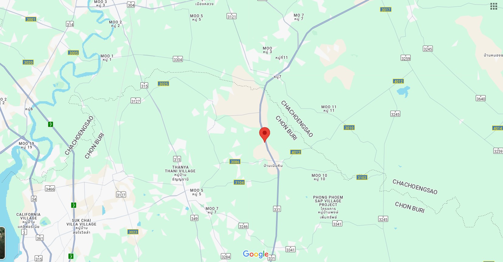 ขายที่ติดถนนใหญ่8 เลนส์  หมายเลข 331  (สัตหีบ-พนมสารคาม) พนัสนิคม ชลบุรี-ปราจีน หน้ากว้างติดถนนถึง 250 เมตร image