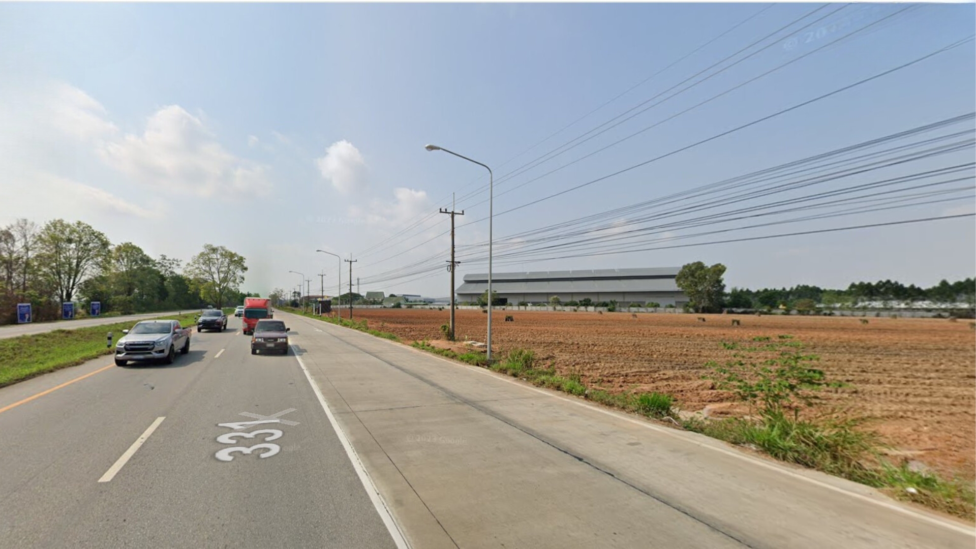 ขายที่ติดถนนใหญ่8 เลนส์  หมายเลข 331  (สัตหีบ-พนมสารคาม) พนัสนิคม ชลบุรี-ปราจีน หน้ากว้างติดถนนถึง 250 เมตร image