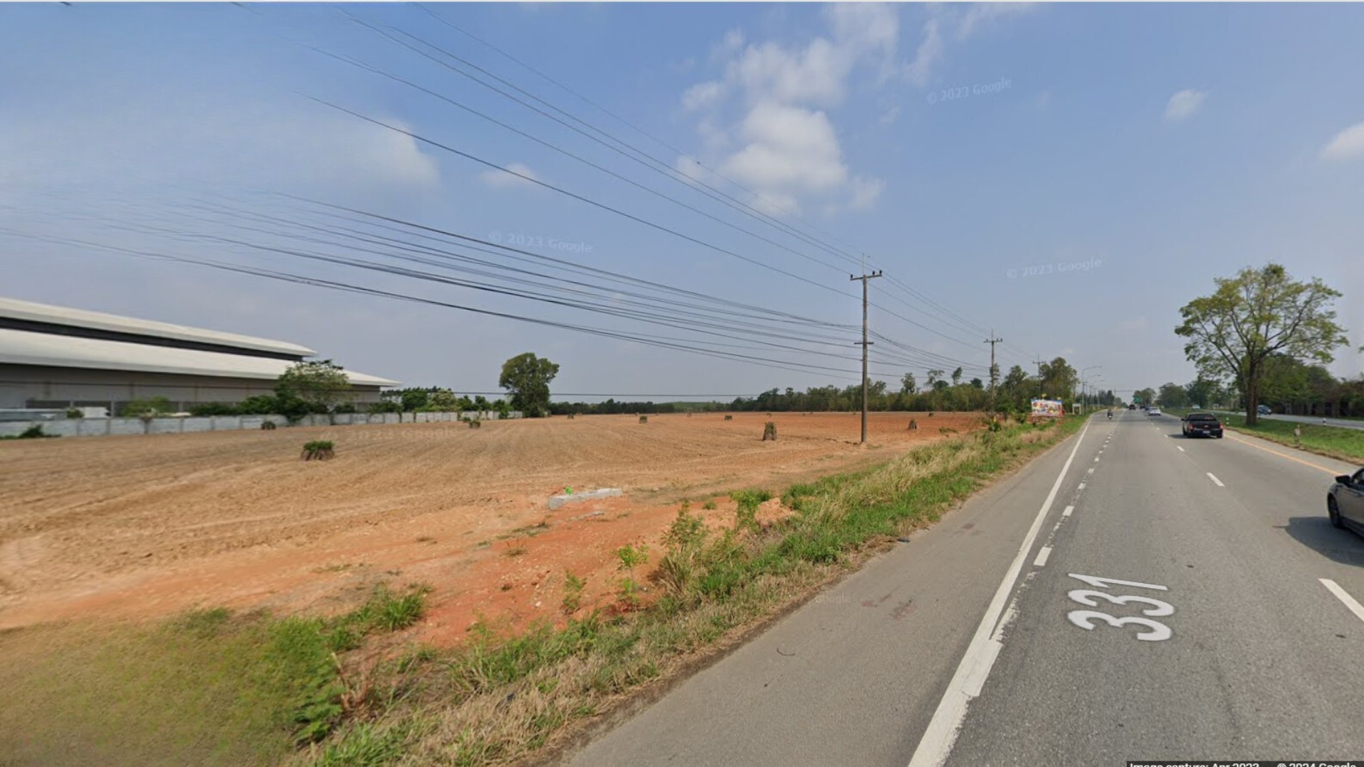 ขายที่ติดถนนใหญ่8 เลนส์  หมายเลข 331  (สัตหีบ-พนมสารคาม) พนัสนิคม ชลบุรี-ปราจีน หน้ากว้างติดถนนถึง 250 เมตร image