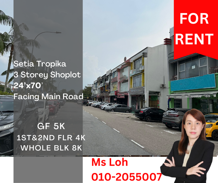 Setia Tropika Main Road Shop for Rent