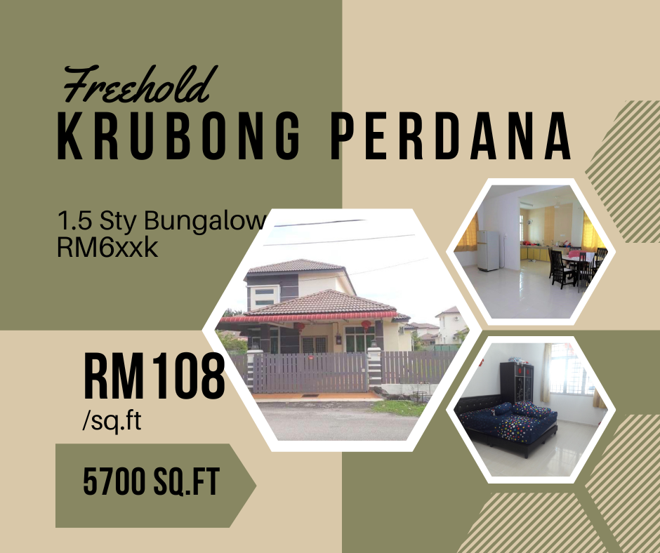 Freehold 1.5 Bungalow 5700 sq.ft Big Land Krubong Perdana Ayer Keroh image