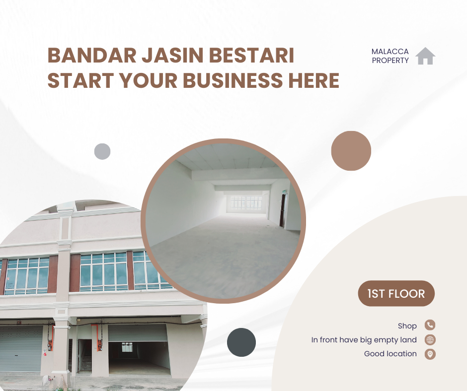 Very Low Price 1st Floor Shop Facing Small River View Jasin Bestari image