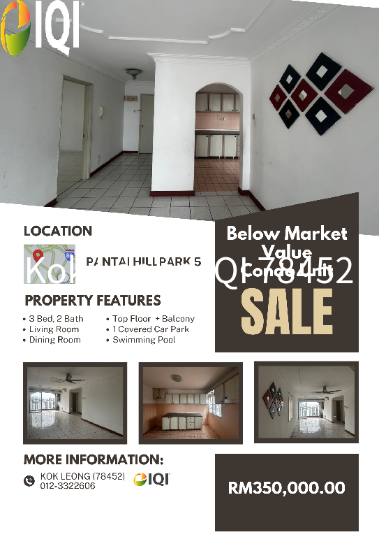 Pantai Hillpark 5 3R 2B Corner unit  Penthouse for Sale image