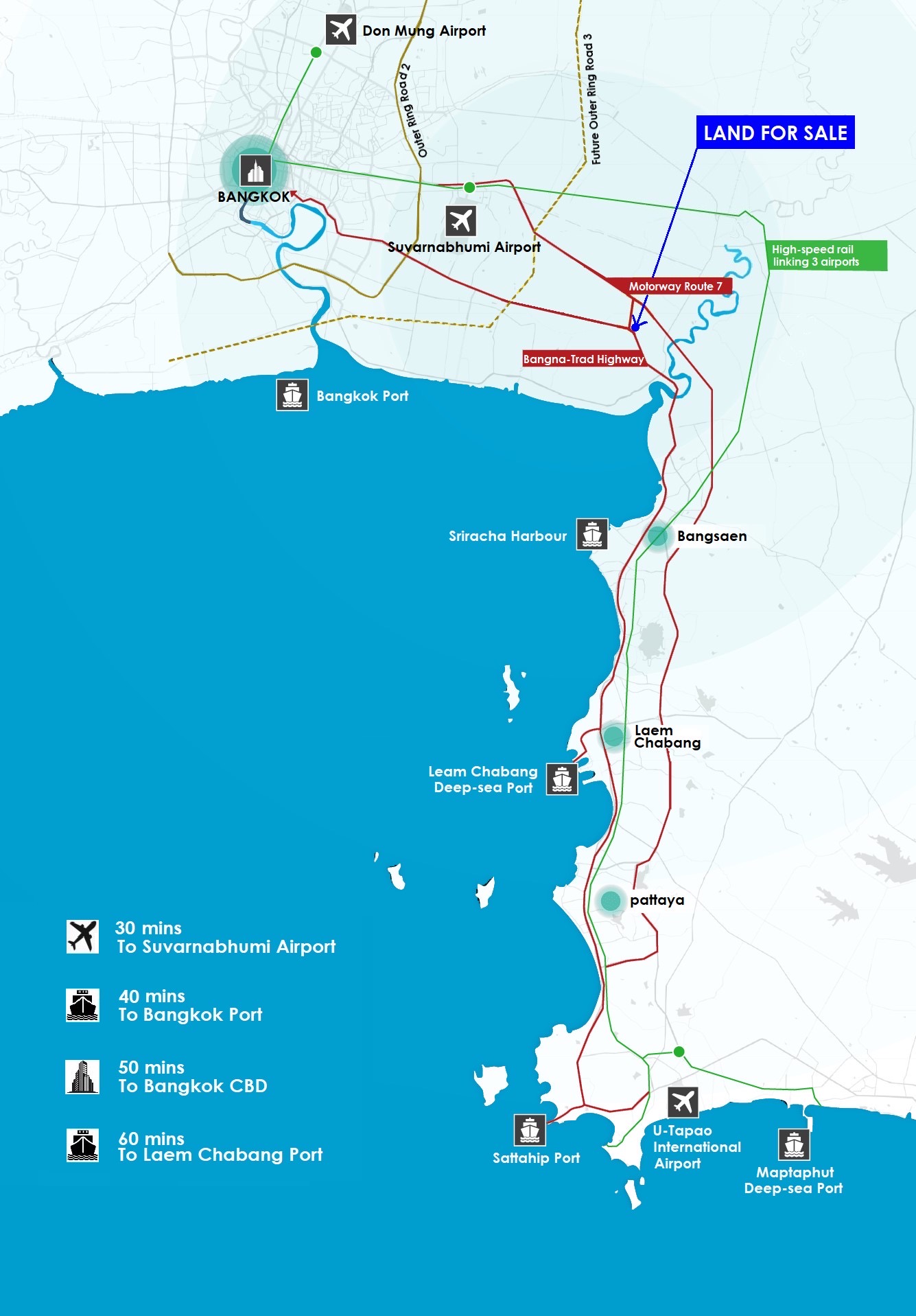 Land for sale on Bangna-Trad Road Km.39 image
