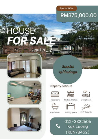 Scarlet @ Bandar Rimbayu 2-Sty Terrace 4R4B For Sale  image