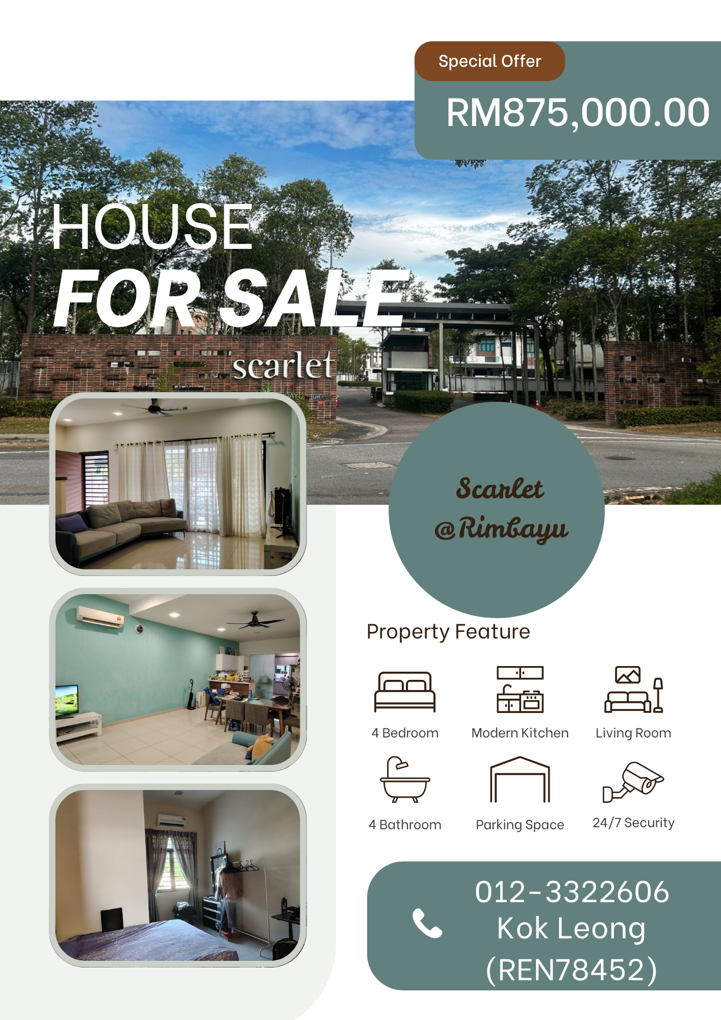 Scarlet @ Bandar Rimbayu 2-Sty Terrace 4R4B For Sale  image