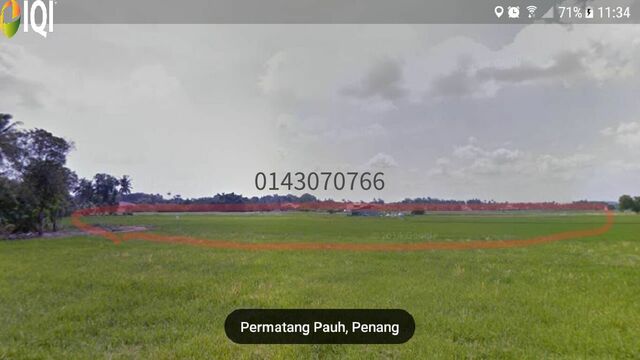 1.8 Acres Agriculture Zoning Tanjung Putus, Sungai Dua, Penang @  RM 40/sqft