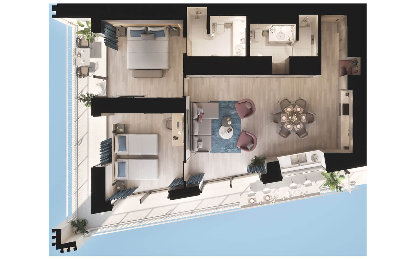 Two-bedroom apartments in Melia Private Residences image