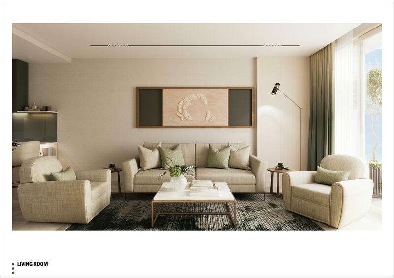 First-line one-bedroom apartments in the Marin Bay complex