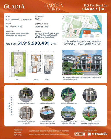 GLADIA KHANG DIEN - DETACHED VILLA AX-X - PRIVATE GARDEN - PRICE 51.915 BILLION photo