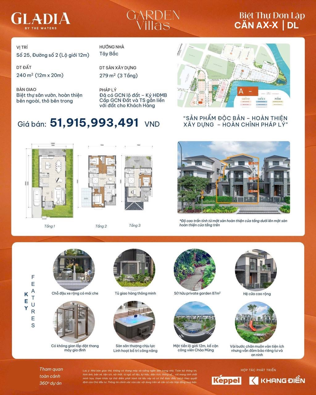 GLADIA KHANG DIEN - DETACHED VILLA AX-X - PRIVATE GARDEN - PRICE 51.915 BILLION image