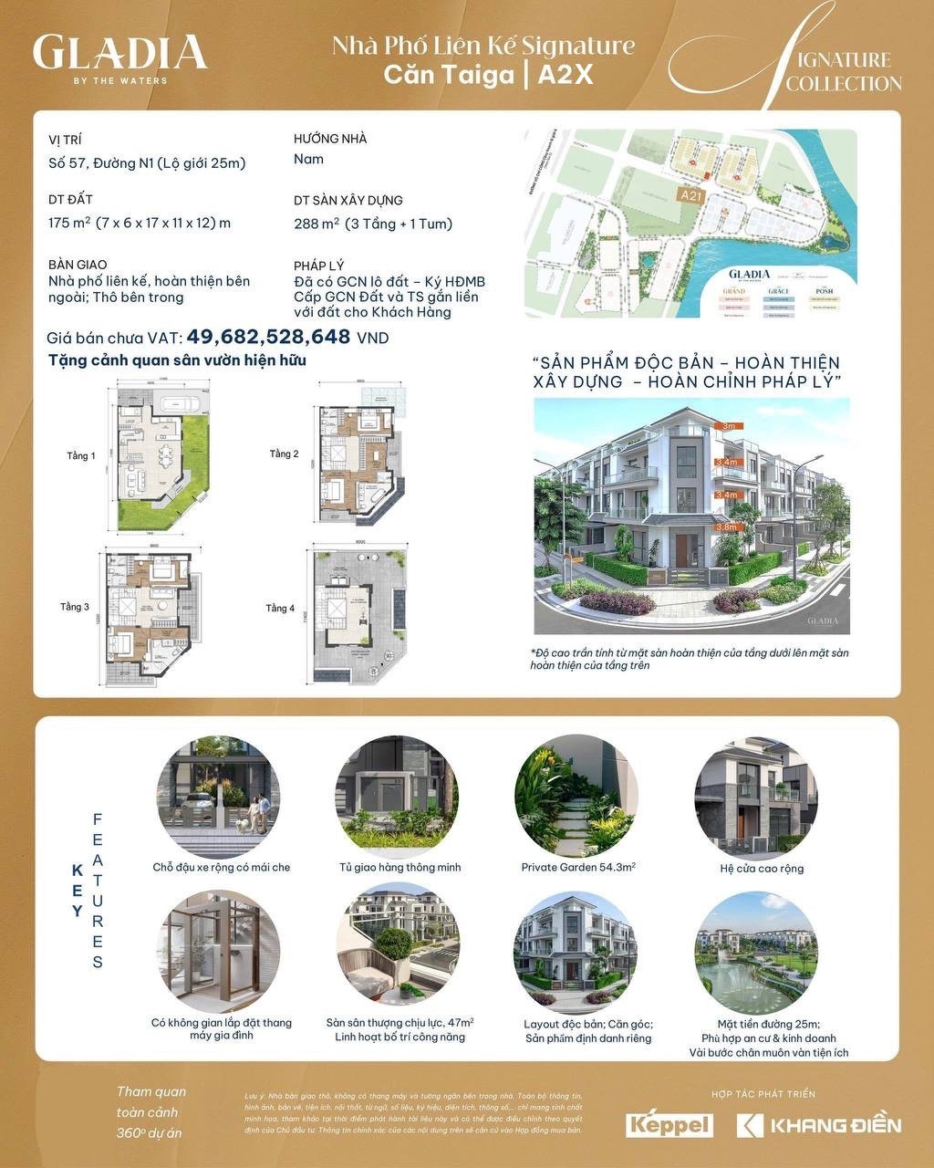 GLADIA KHANG DIEN - TOWNHOUSE - PRIVATE GARDEN - SELLING PRICE: 49,682,528,648 VND (EXCL. VAT) image
