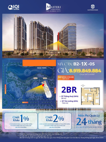 MASTERI COSMO CENTRAL, 2PN, VIEW TRỰC DIỆN TIỆN ÍCH, GIÁ BÁN 8.9 TỶ photo