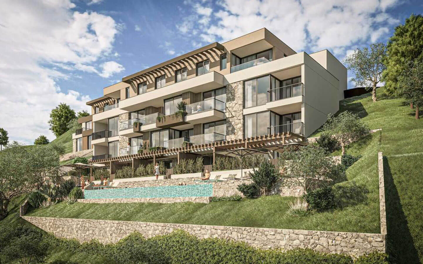 Three-bedroom apartment in the Aren Village residence buildings, Budva image