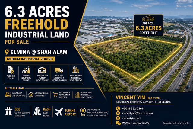 Shah Alam Elmina Freehold Industrial Land For Sale | Medium Industrial Zoning photo