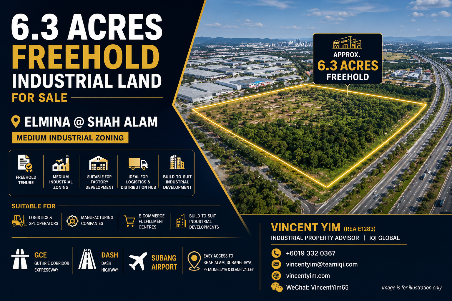 Shah Alam Elmina Freehold Industrial Land For Sale | Medium Industrial Zoning image
