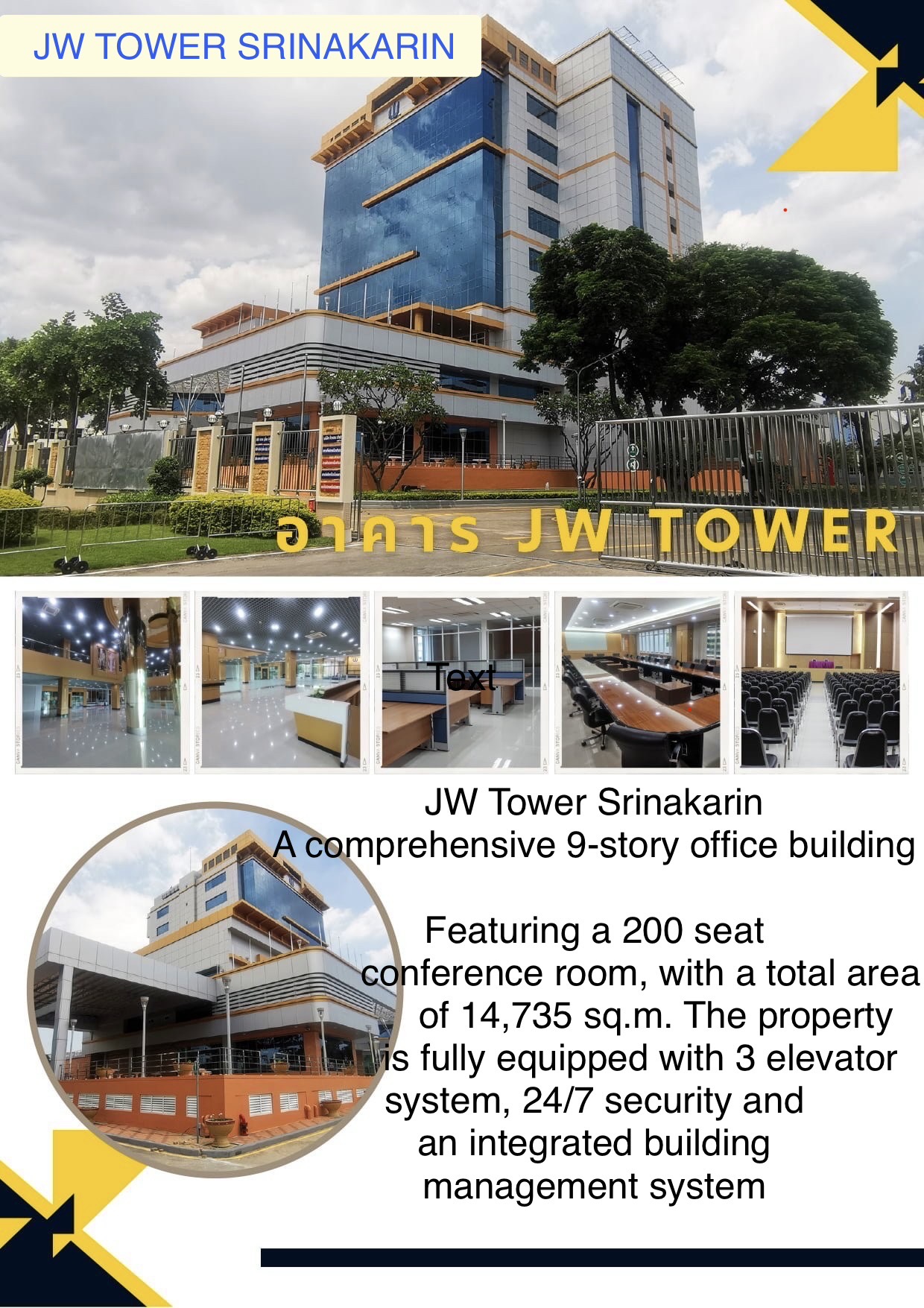 Integrated Commercial  Space for Lease JW Tower  in Prime Location, Srinakarin Road Bangkok image