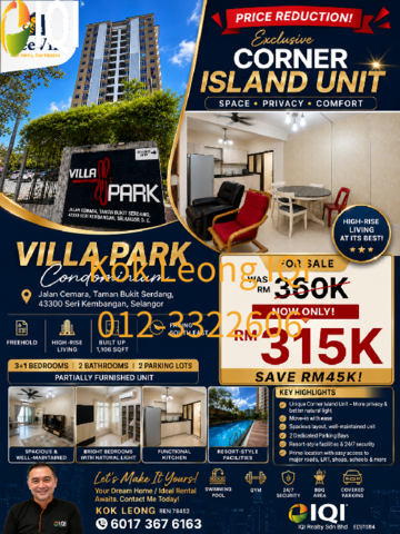 Villa Park Condominium, Seri Kembangan 3+1R, 2B For Sale photo