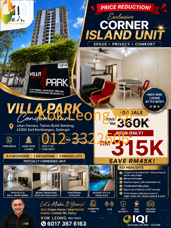 Villa Park Condominium, Seri Kembangan 3+1R, 2B For Sale image