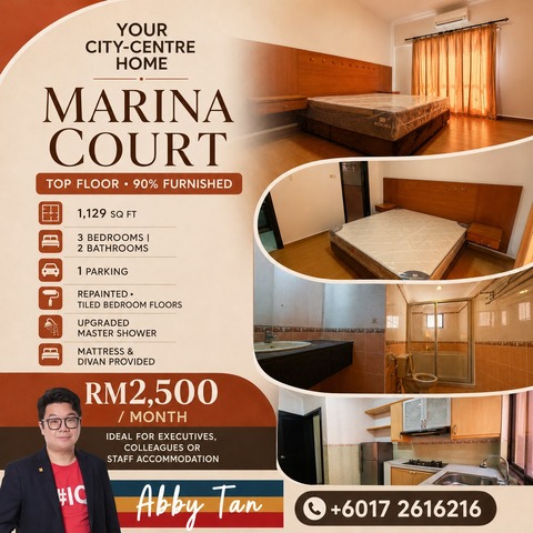 Marina Court | City Centre | Top Floor | 90% Furnished
