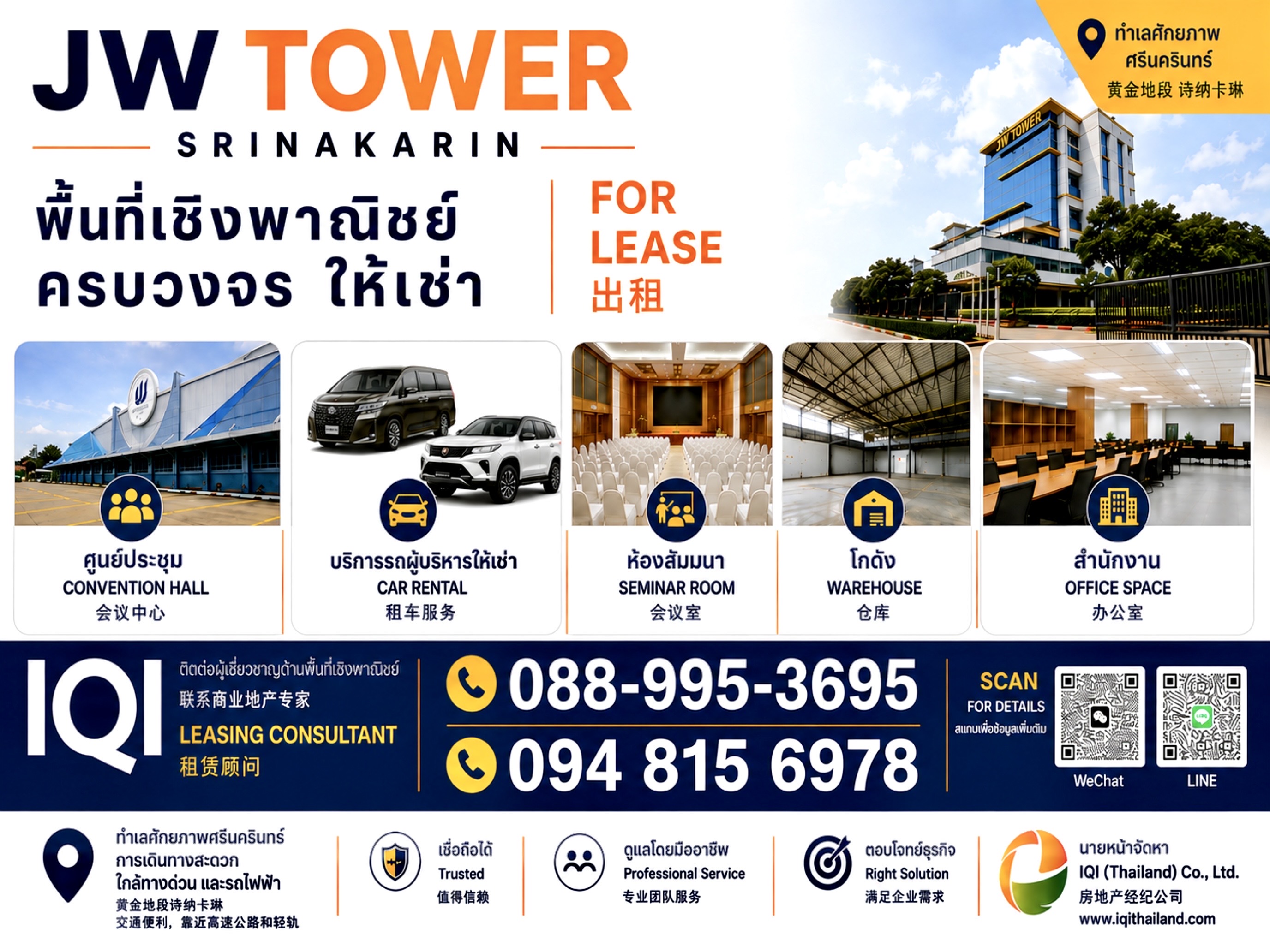 Integrated Commercial  Space for Lease JW Tower  in Prime Location, Srinakarin Road Bangkok image