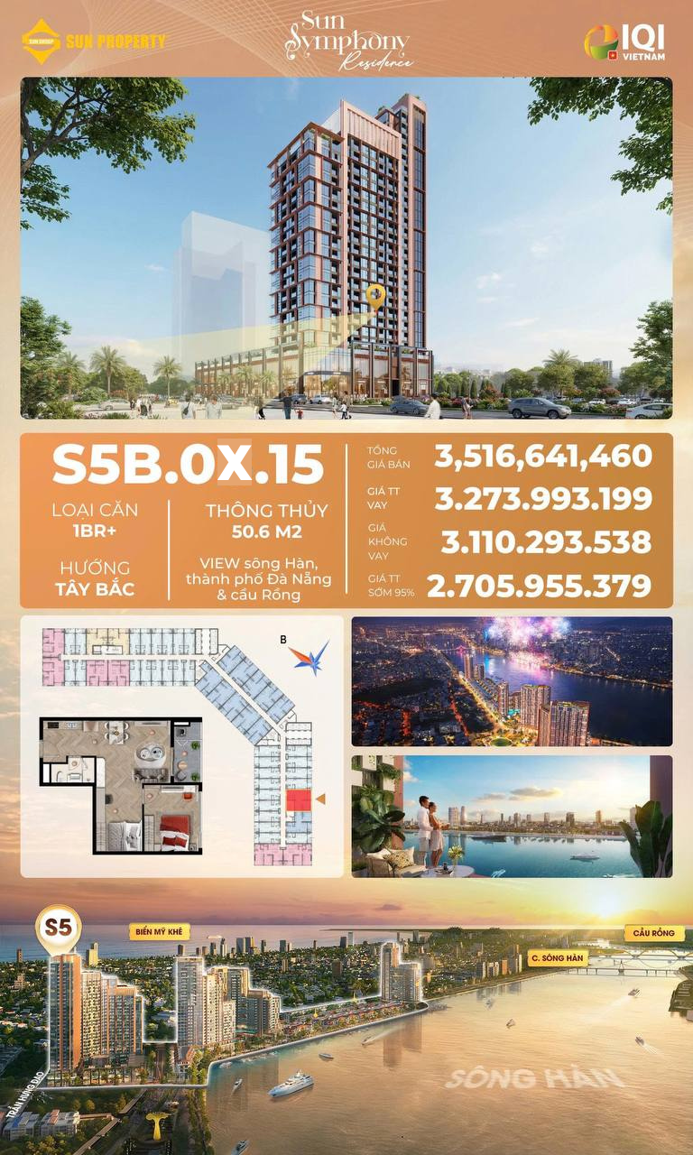 FOR RENT 1 BEDROOM AT SUN SYMPHONY RESIDENCE - DA NANG CITY image