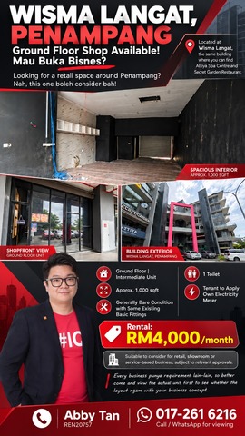 WISMA LANGAT, PENAMPANG – Ground Floor Shop Available! Mau Buka Bisnes?