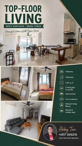 Bukit Bantayan Top Floor — 2 Parking + Open Mountain View, Memang Susah Mau Cari Bah